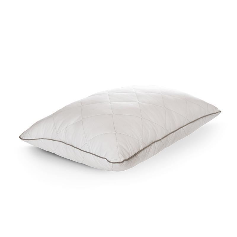 Almohada capitonada en diamante color hueso, tacto suave transpirable para soporte y descanso nocturno
